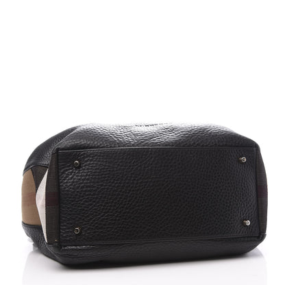 Burberry Grainy Calfskin House Check Medium Maidstone Black 3 of 10