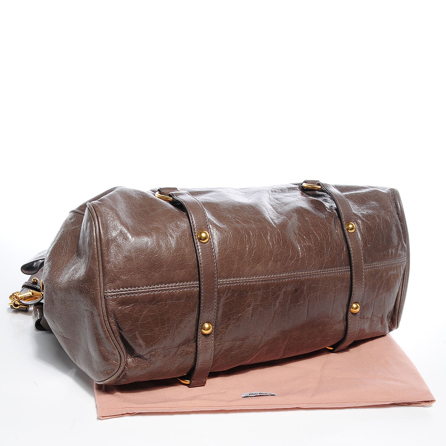 Miu Miu Leather Vitello Lux Bow Bag Brown 64119 – FASHIONPHILE