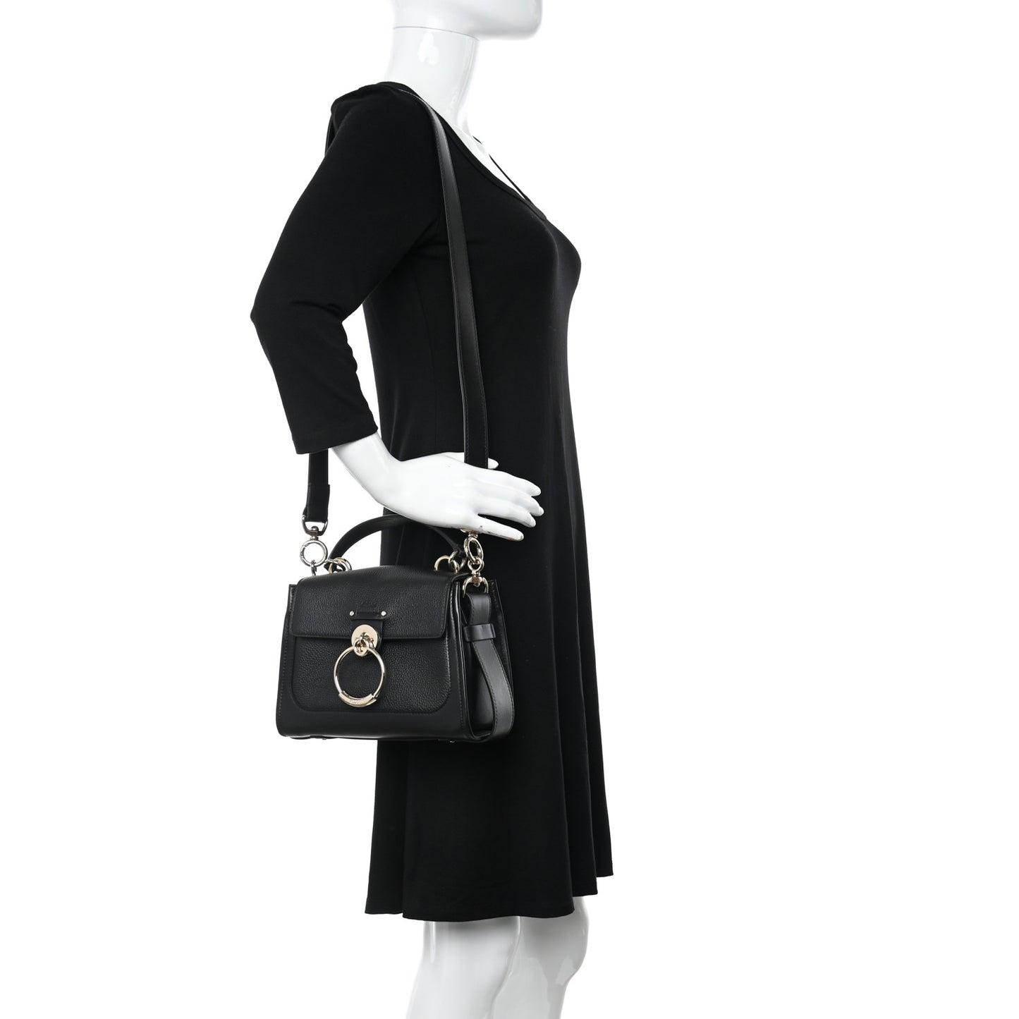 Calfskin Mini Tess Day Bag Black