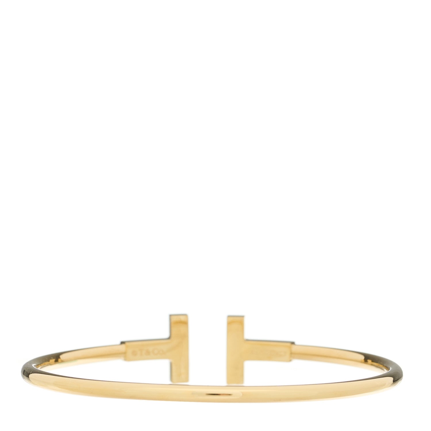 Tiffany 18K Yellow Gold Black Onyx T Wire Bracelet 2 of 4