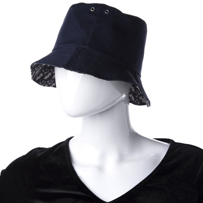 Christian Dior Oblique Reversible Teddy-D Brim Bucket Hat 57 Blue 3 of 14