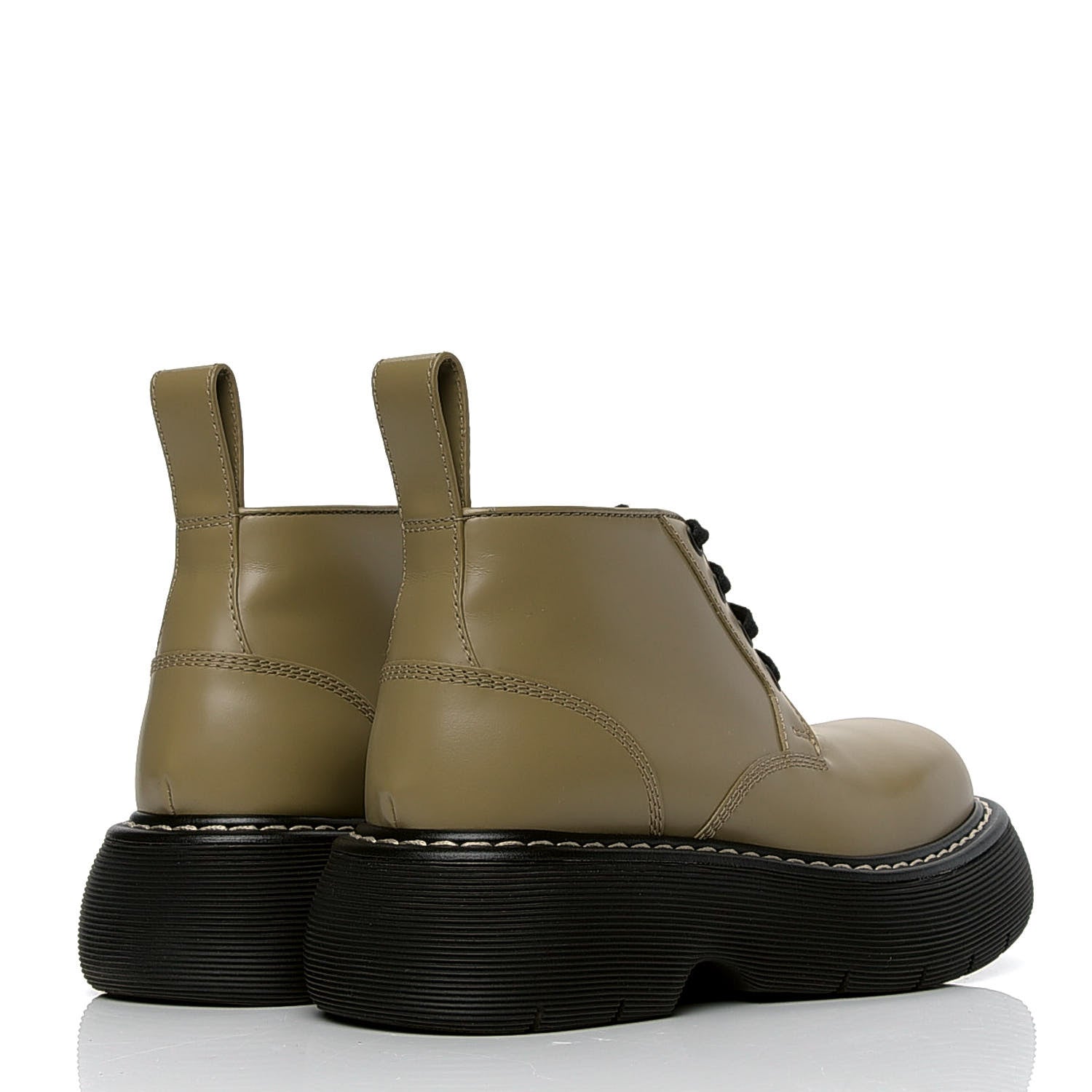 Bottega Veneta Calfskin The Swell Lace Up Ankle Boots 37 All Spice Black 5 of 6