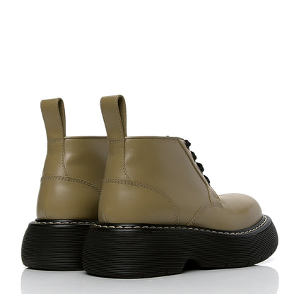 Bottega Veneta Calfskin The Swell Lace Up Ankle Boots 37 All Spice Black 5 of 6