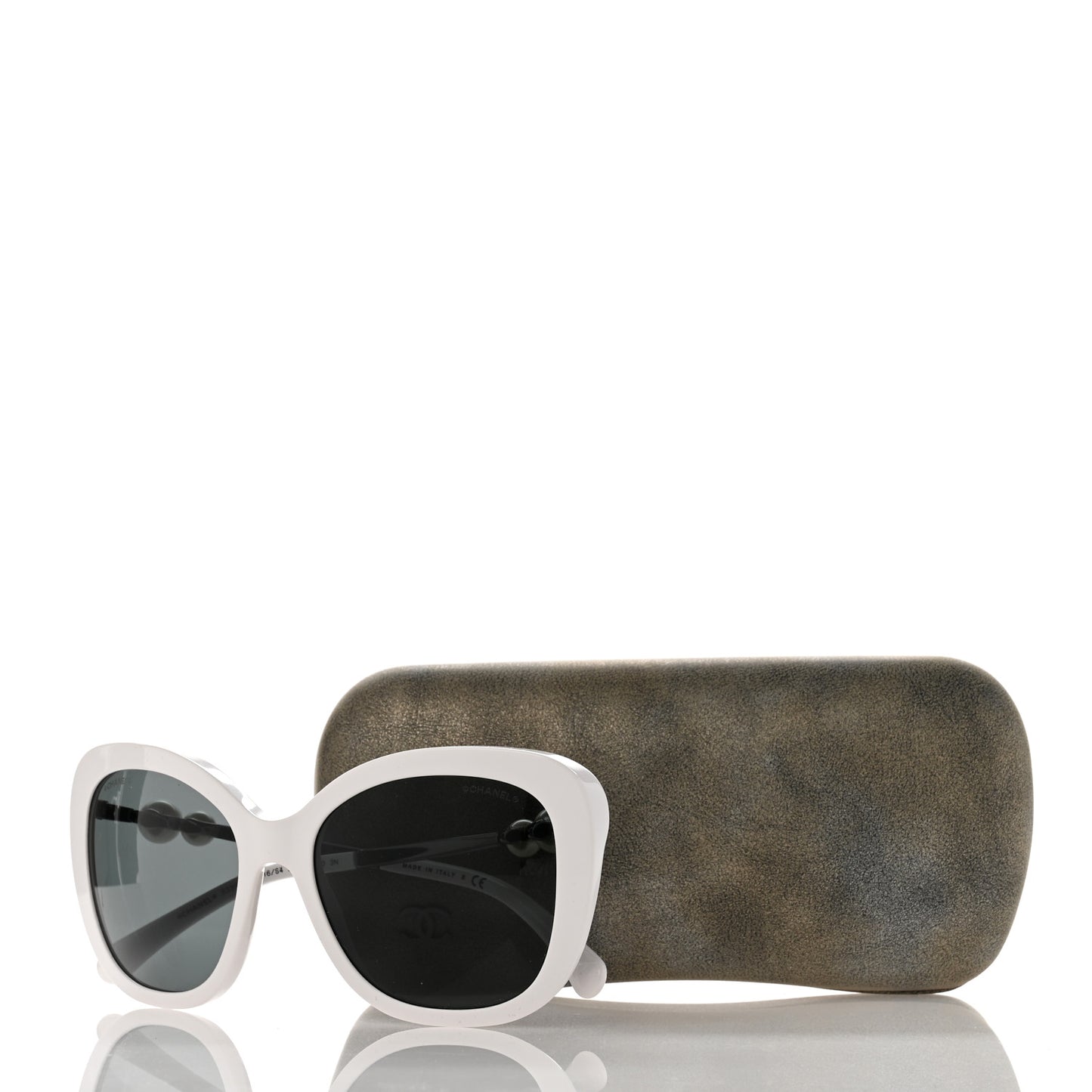 Acetate Butterfly Winter Pearl Sunglasses 5339-H White