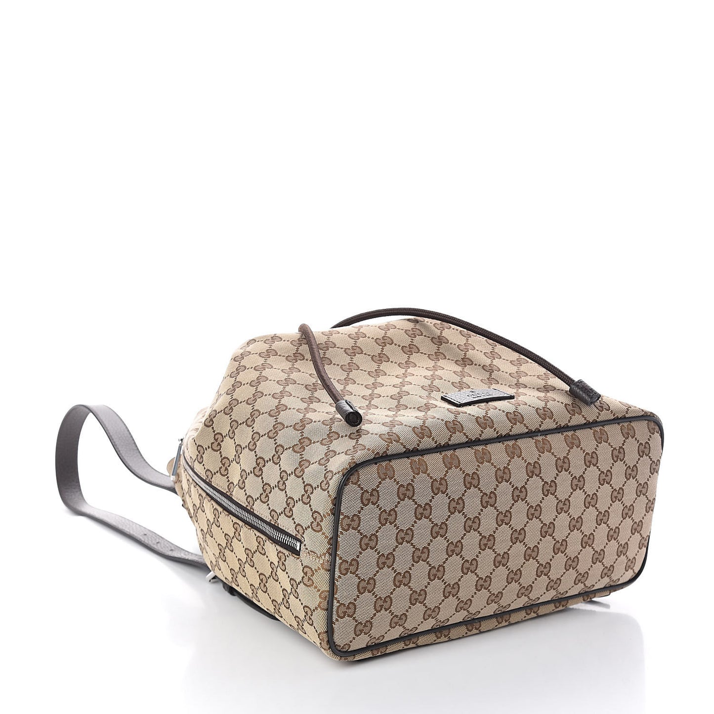 Monogram Dollar Calfskin O Drawstring Backpack Beige Ebony Testa di Moro Dark Chocolate