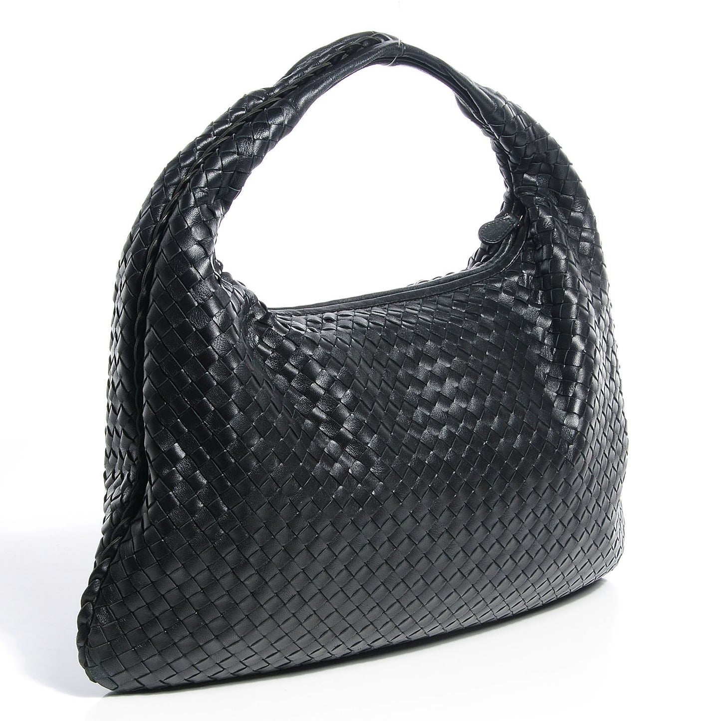 Nappa Intrecciato Large Veneta Hobo Nero Black