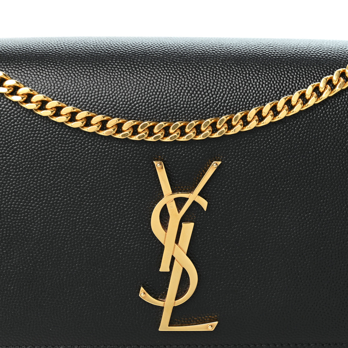 Grain De Poudre Medium Classic Monogram Kate Satchel Black
