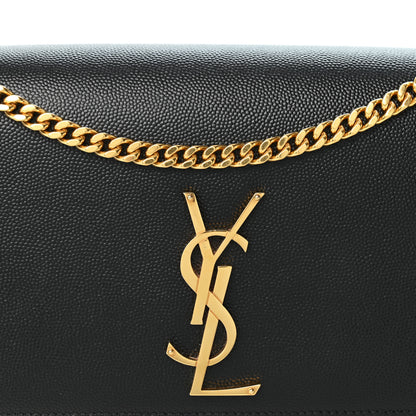Saint Laurent Grain De Poudre Medium Classic Monogram Kate Satchel Black 6 of 8