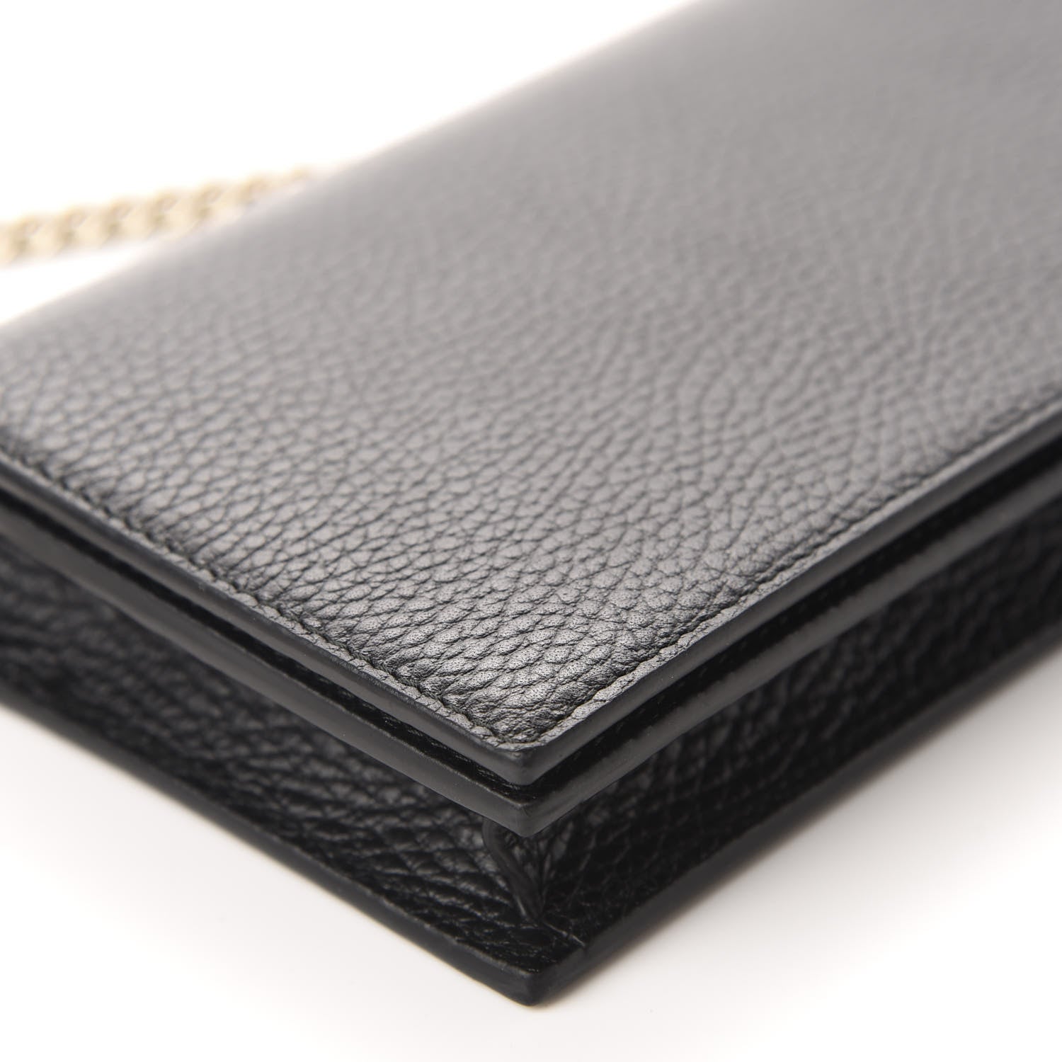 Gucci Dollar Calfskin Medium Betty Chain Wallet Black 6 of 11