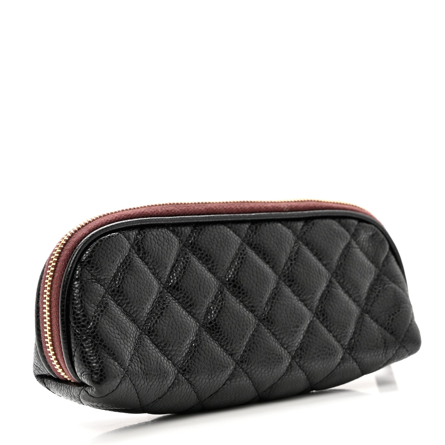 Chanel Caviar Quilted Long Cosmetic Case Black 4 of 7