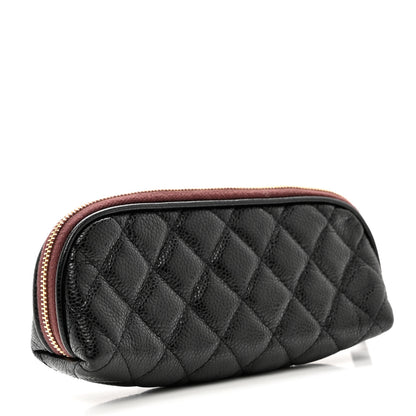 Chanel Caviar Quilted Long Cosmetic Case Black 4 of 7