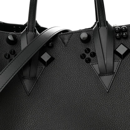 Christian Louboutin Calfskin Empire Spike Studded Small Cabachic Tote Black 7 of 11