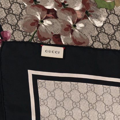 Gucci Modal Silk GG Blooms Shawl Scarf Black 3 of 3