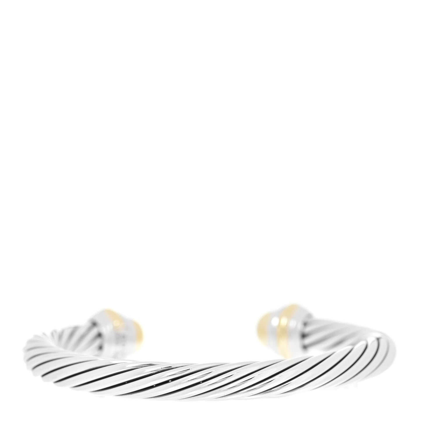 Sterling Silver 14K Yellow Gold 7mm Cable Classics Bracelet