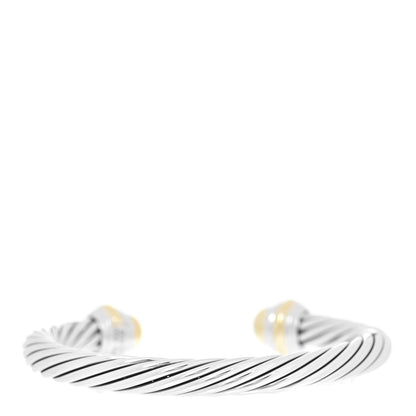 David Yurman Sterling Silver 14K Yellow Gold 7mm Cable Classics Bracelet 3 of 4
