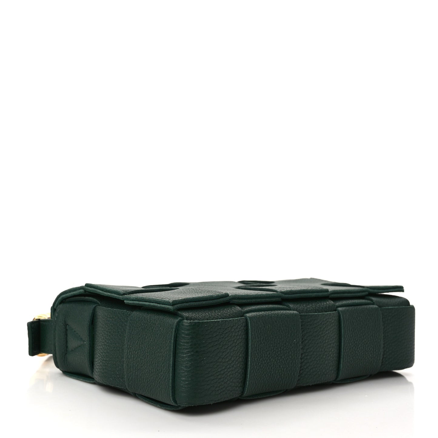 Grained Calfskin Maxi Intrecciato Cassette Crossbody Bag Raintree Green