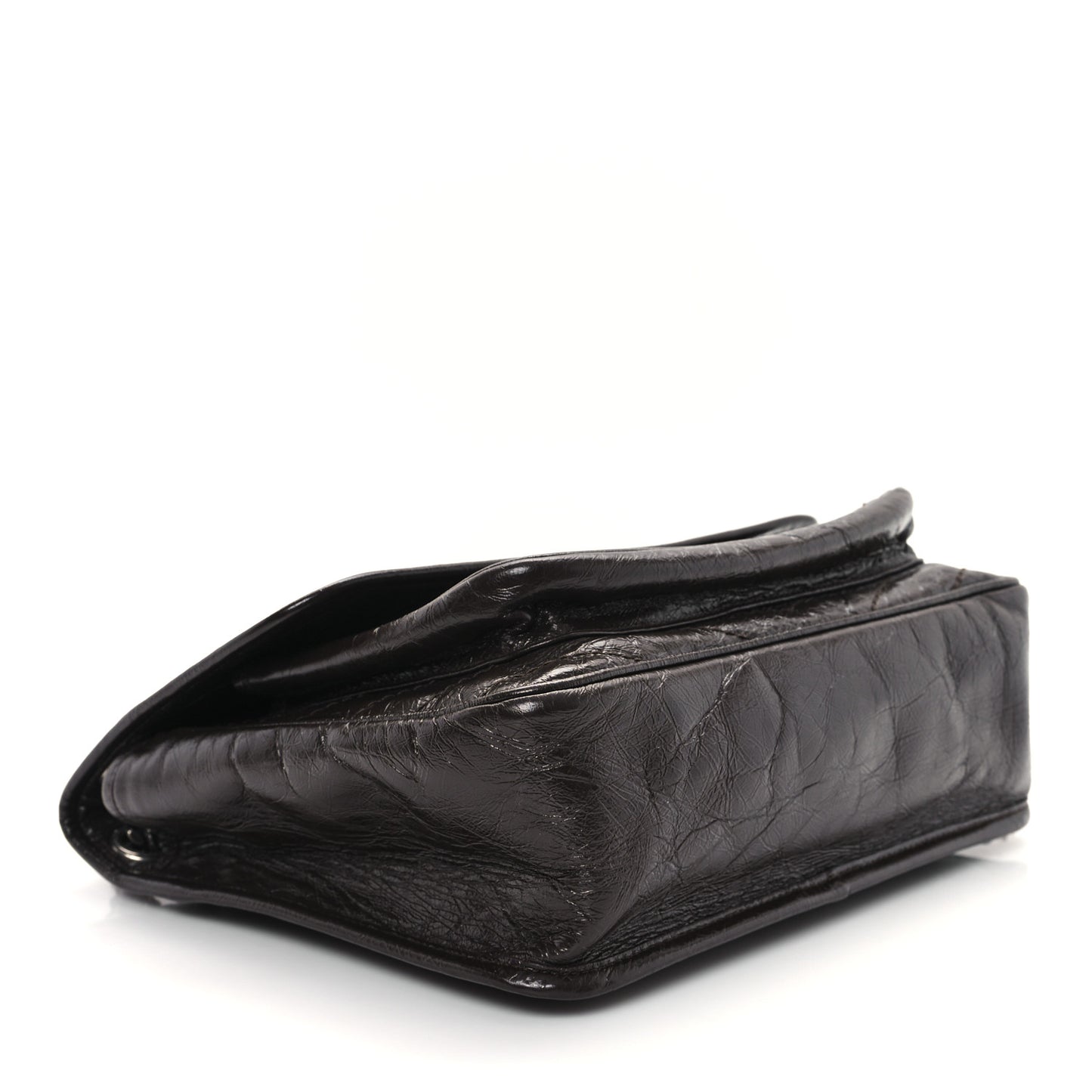Crinkled Calfskin Matelasse Monogram Medium Niki Chain Satchel Moka