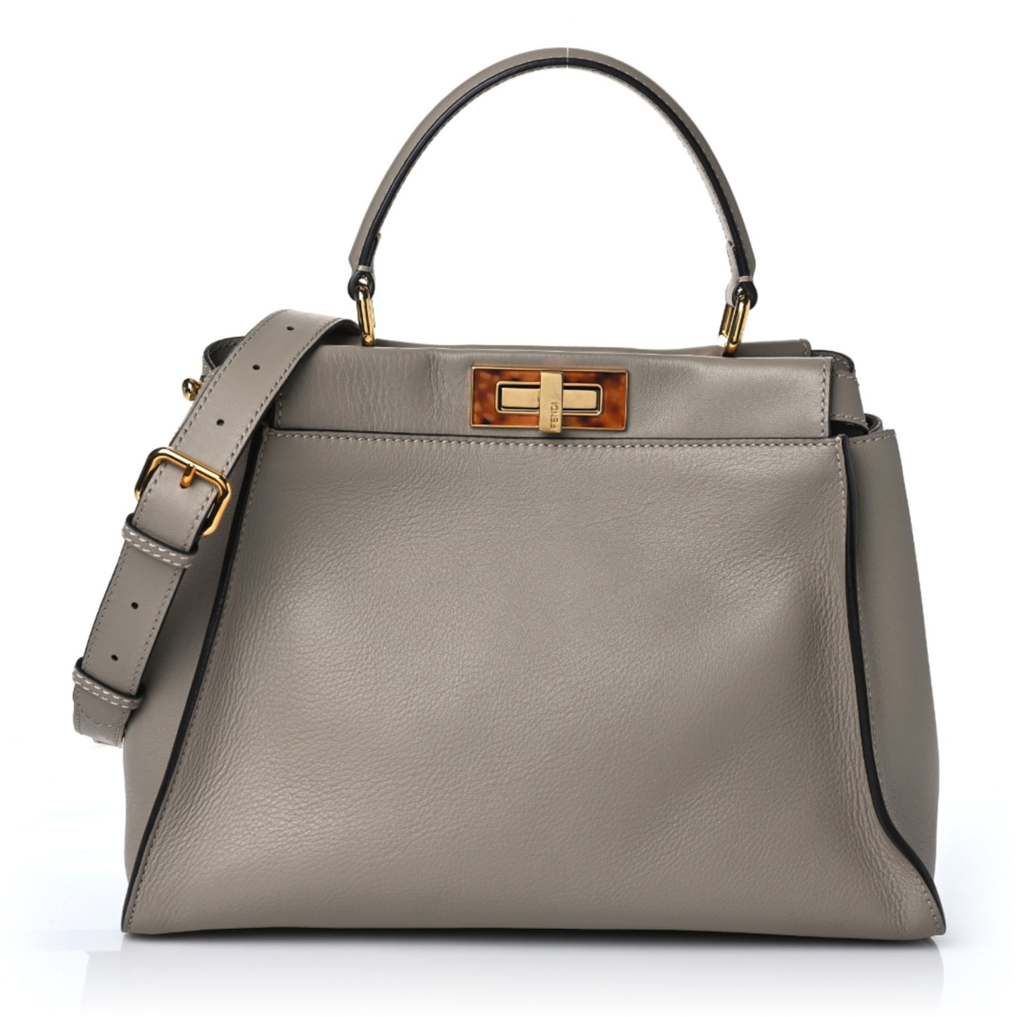 Vitello Seta Plexiglass Tortoise Medium Peekaboo Iconic Satchel Tortora