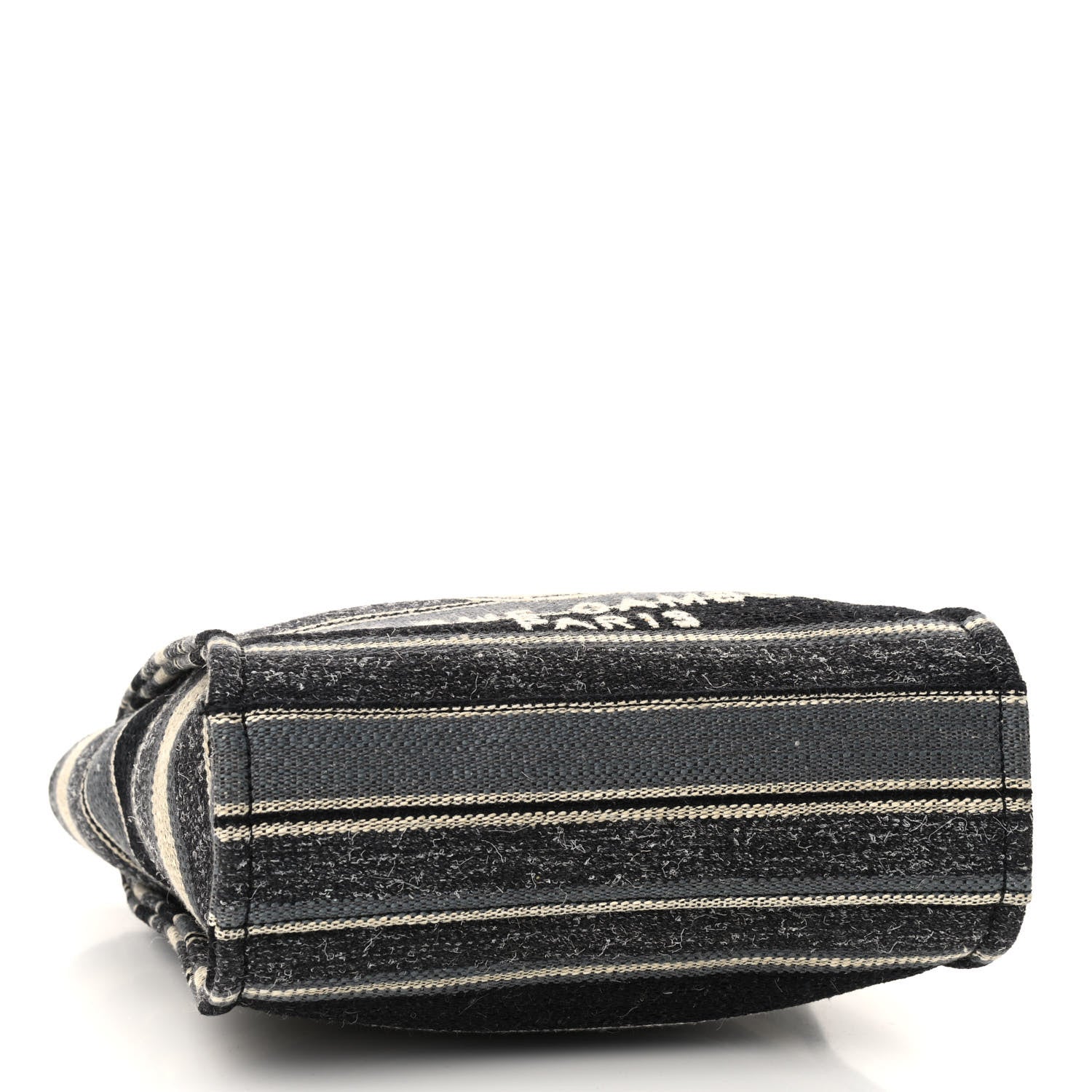 Chanel Striped Canvas Mini Deauville Tote Dark Grey 4 of 7