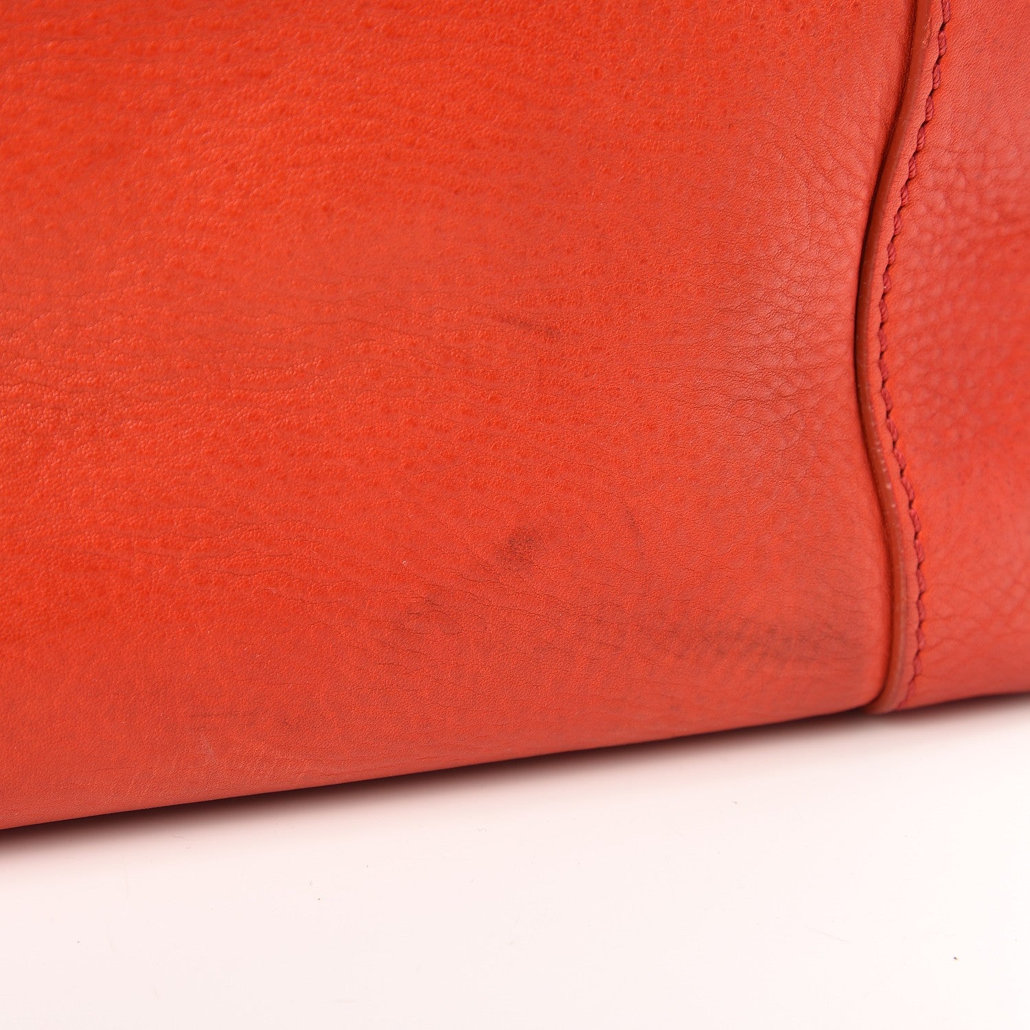 Celine Drummed Calfskin Mini Luggage Vermillion 11 of 15
