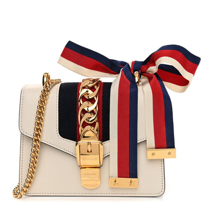 Gucci Calfskin Mini Sylvie Chain Shoulder Bag White 1 of 10