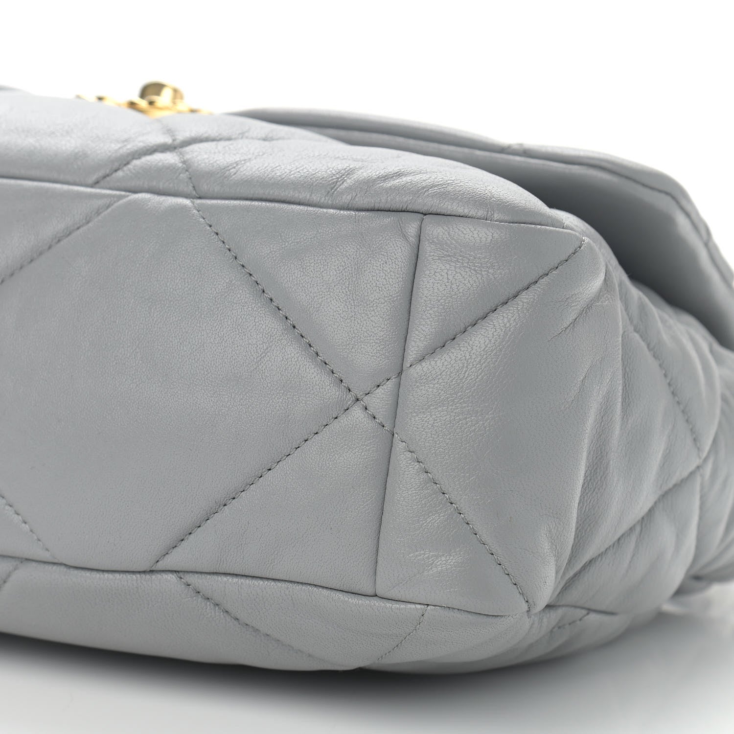 Chanel Lambskin Quilted Large Chanel 19 Flap Grey 10 of 16