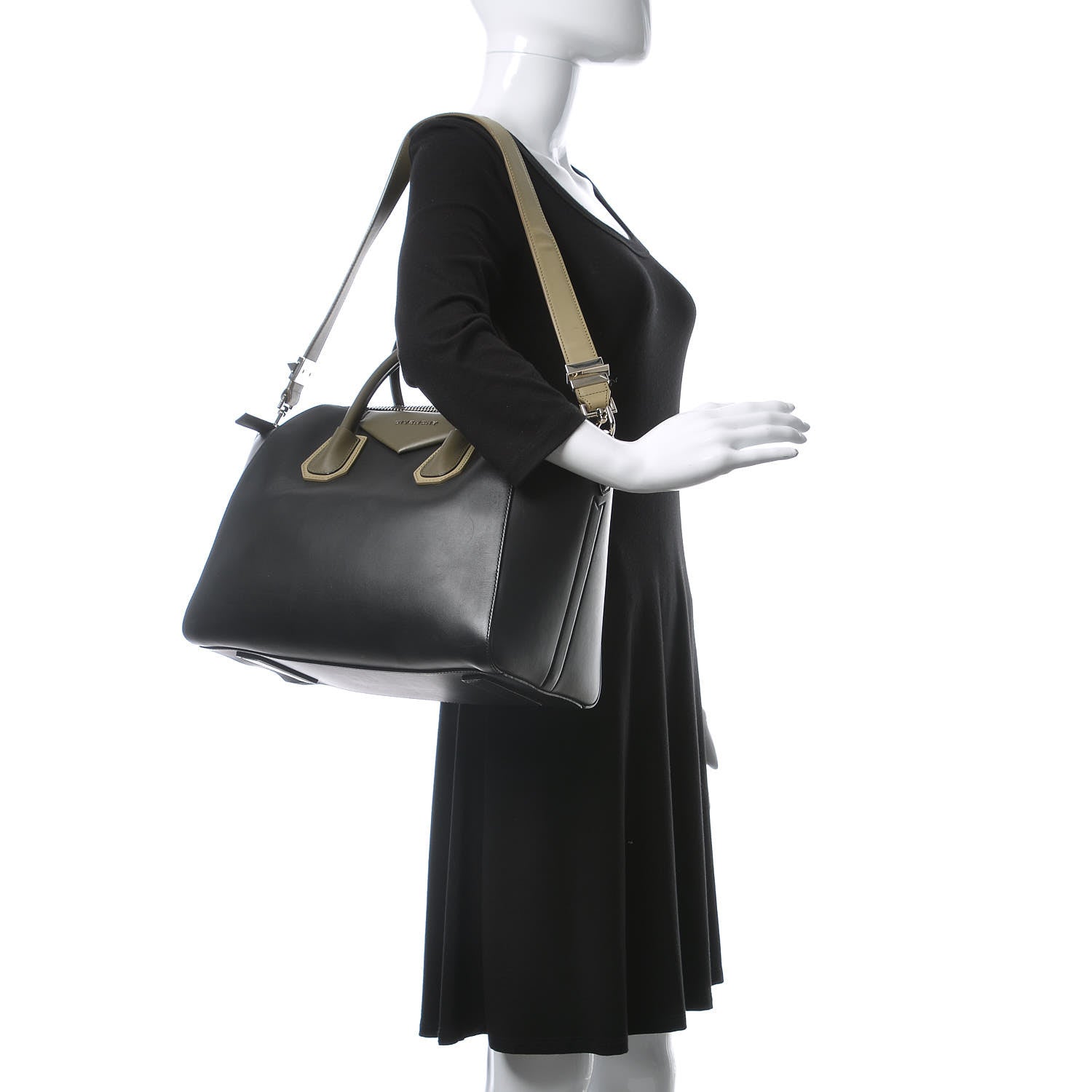 Givenchy Smooth Calfskin Medium Tri-Color Antigona Black Green 2 of 14