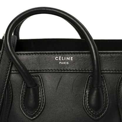 Celine Smooth Calfskin Nano Luggage Black 7 of 9