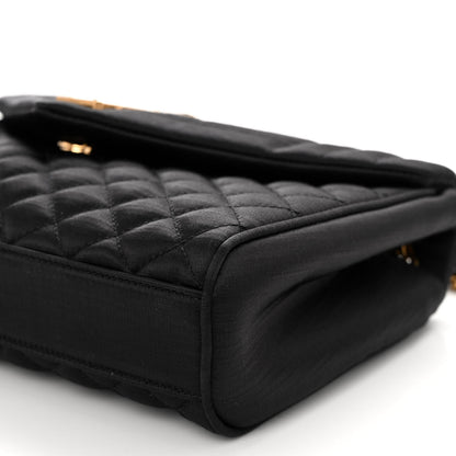 Saint Laurent Satin Mixed Matelasse Triquilt Medium Monogram Envelope Satchel Black 9 of 13