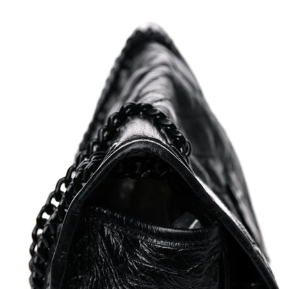 Saint Laurent Crinkled Calfskin Matelasse Monogram Medium Niki Chain Satchel Black 14 of 15