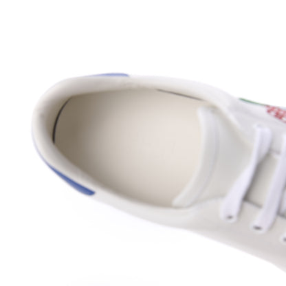 Gucci Calfskin Miro Soft Tennis Embroidered Mens Ace Sneakers 7.5 White Rio Blue 6 of 7