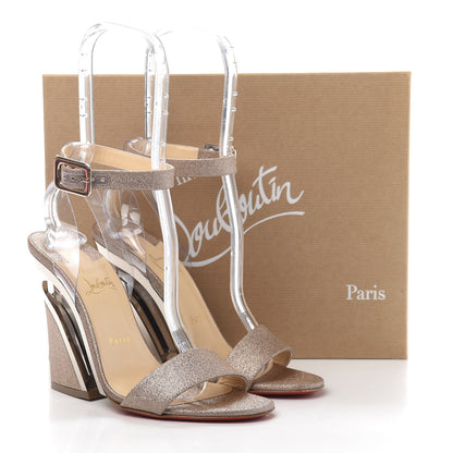 Christian Louboutin PVC Glitter Levitallo 100 Sandals 39 Nude 12 of 12