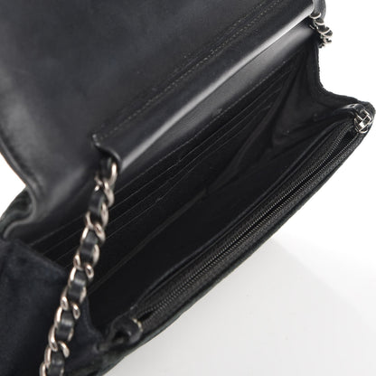Chanel Velvet Quilted Boy Wallet On Chain WOC Black 5 of 16