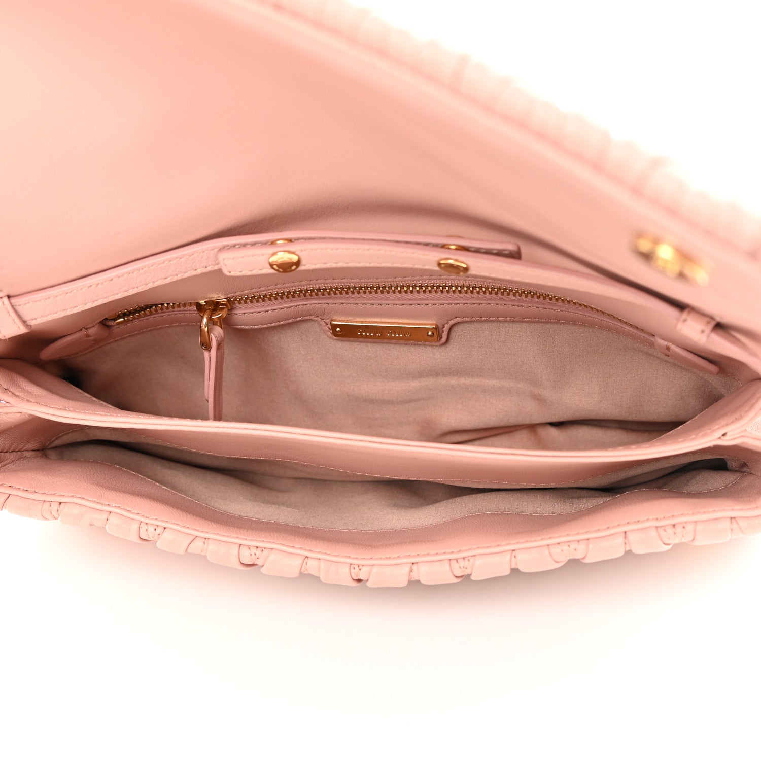 Miu Miu Nappa Matelasse Wallet On Chain Orchidea 5 of 13