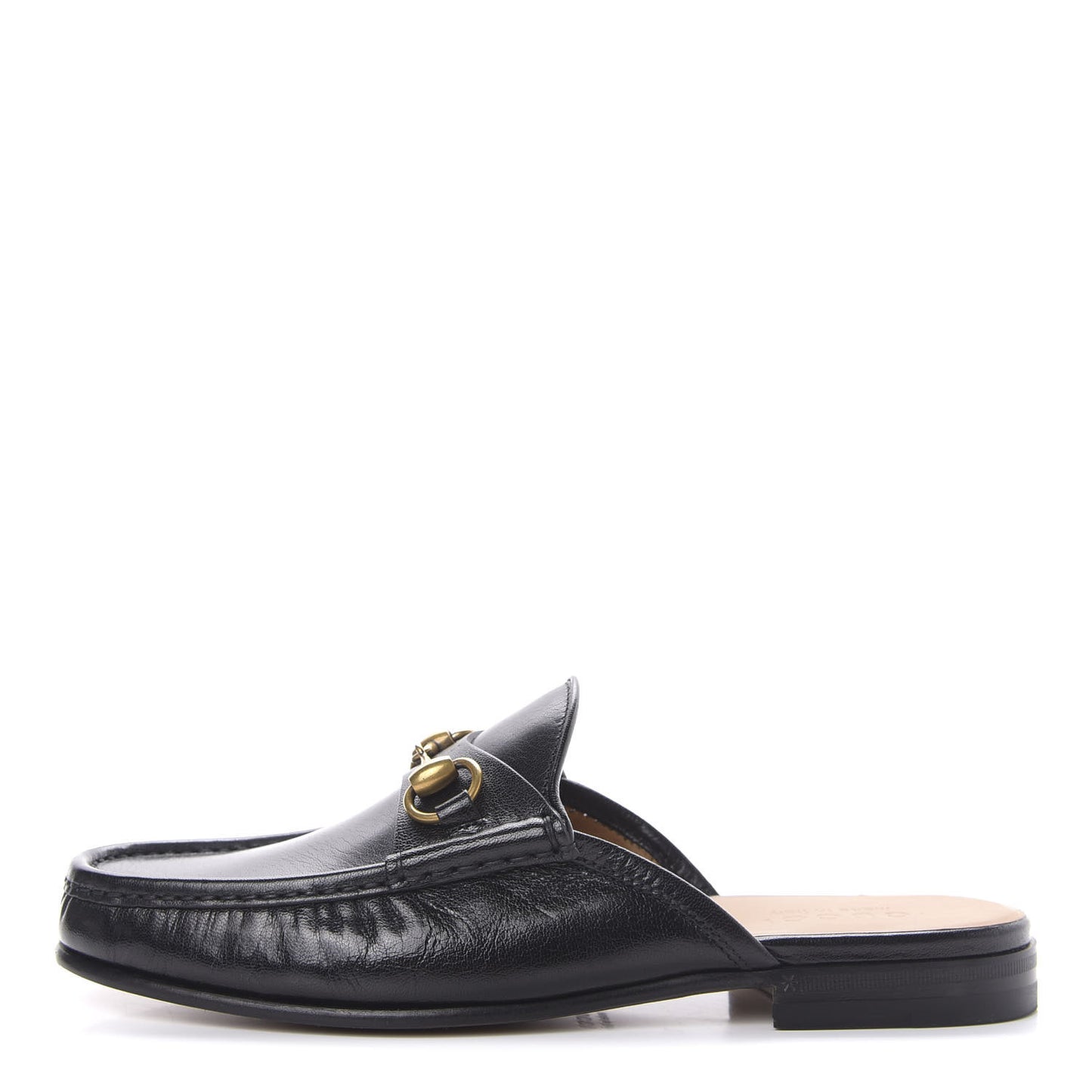 Goatskin Mens Horsebit Slippers 7 Black