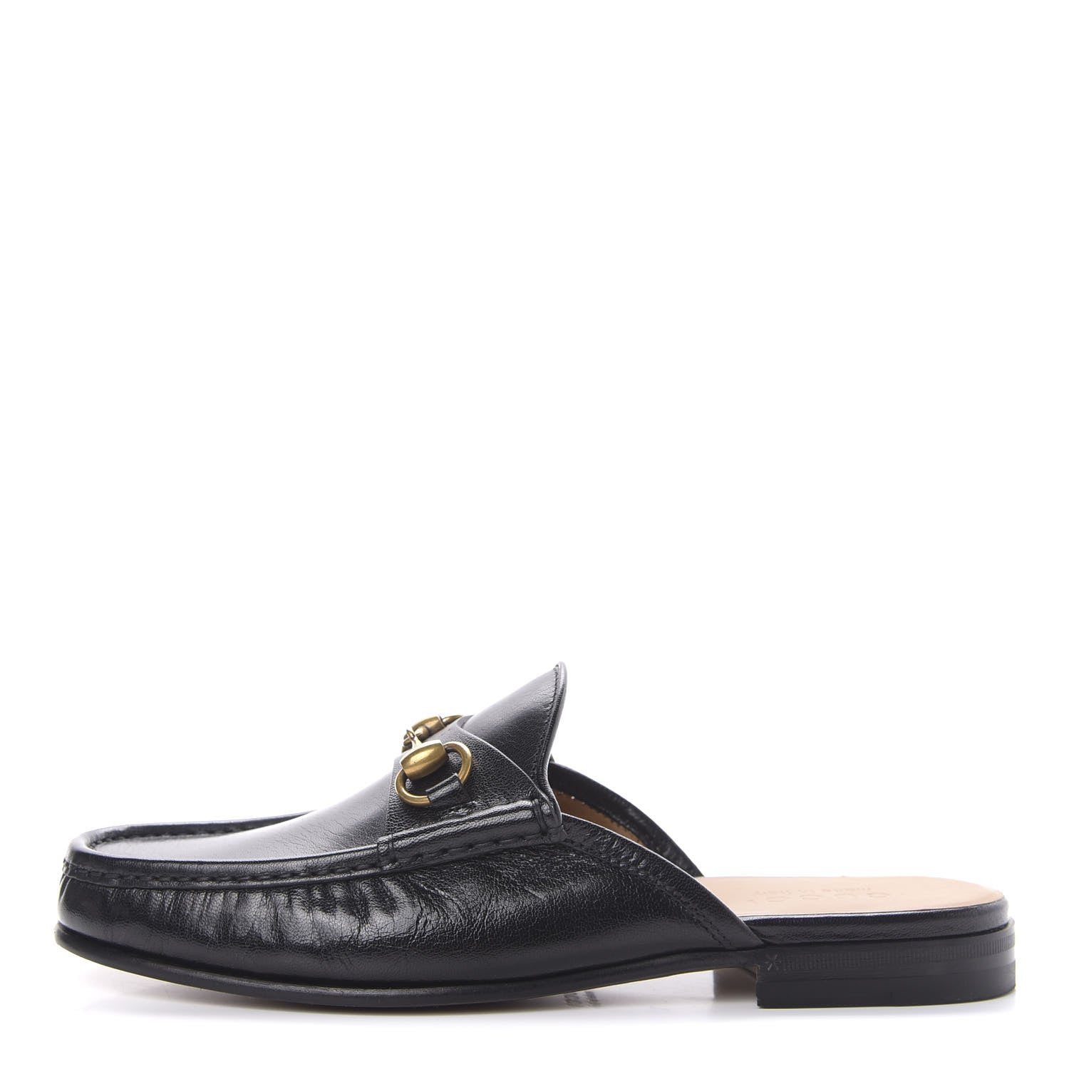 Gucci Goatskin Mens Horsebit Slippers 7 Black 1 of 9