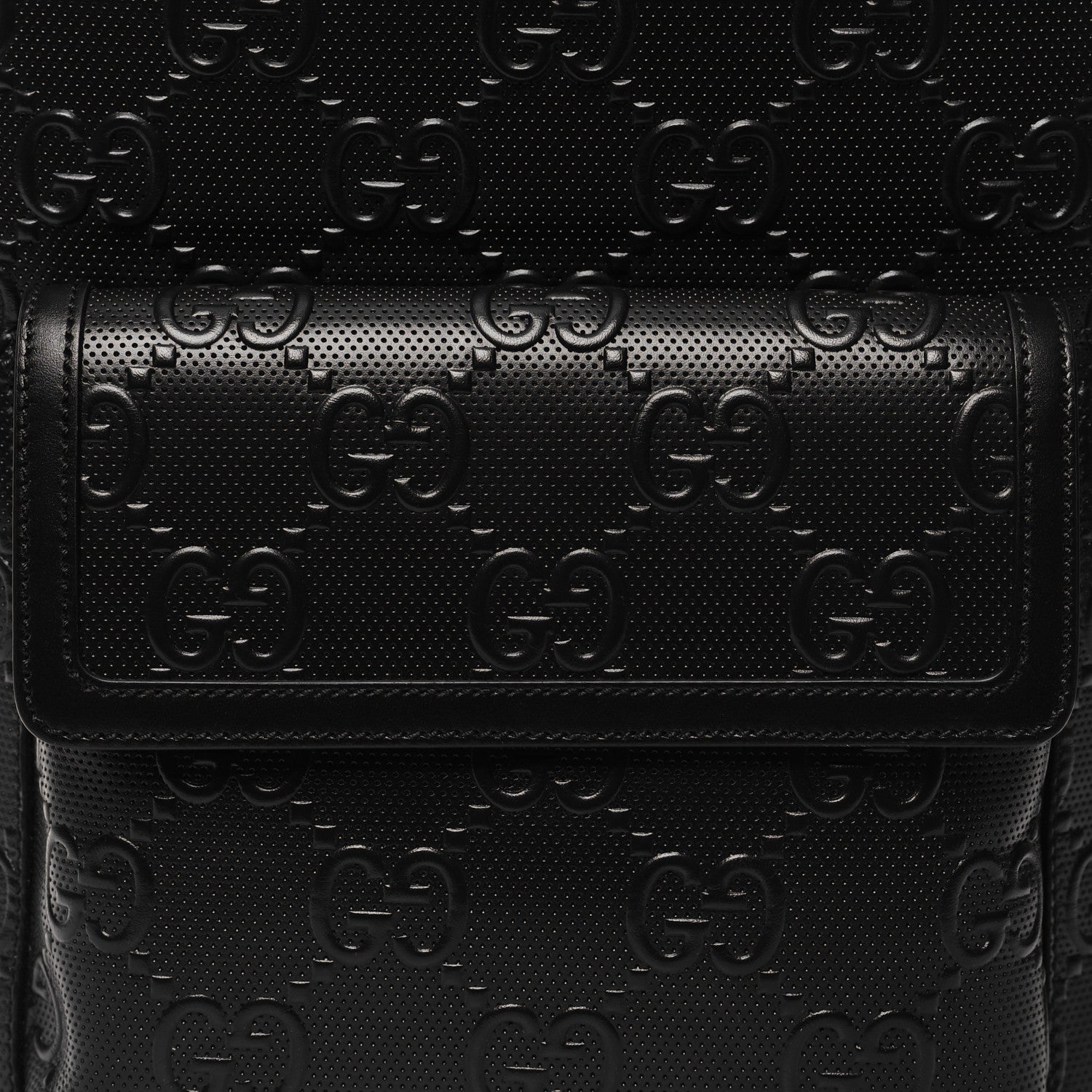Gucci Calfskin GG Tennis Embossed Backpack Black 8 of 10