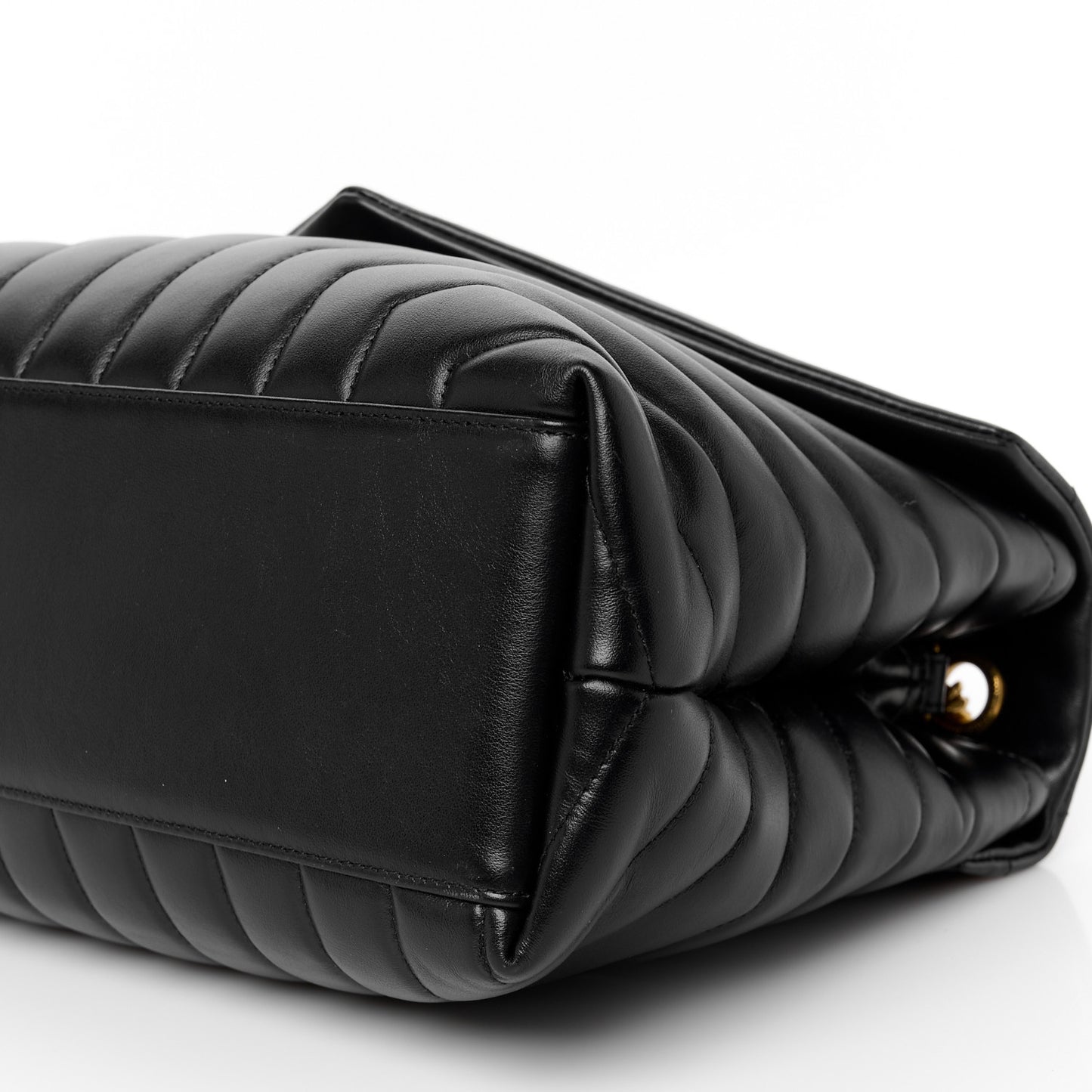 Calfskin Y Quilted Monogram Medium Loulou Chain Satchel Black