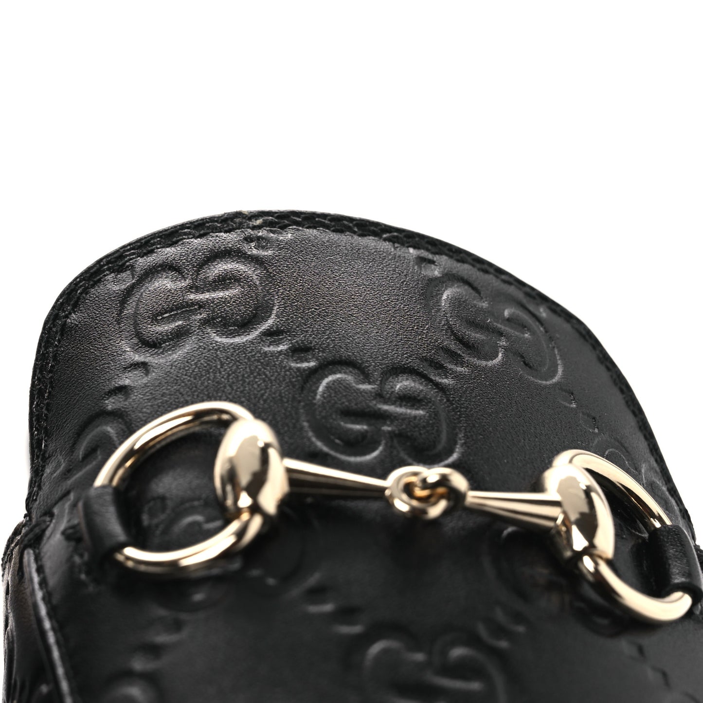 Glamour Calfskin Guccissima Womens Princetown Slippers 37.5 Black