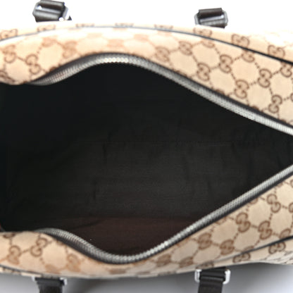 Gucci Monogram Dollar Calfskin Boston Duffle Bag Beige Ebony Testa di Moro Marrone Scuro 5 of 10