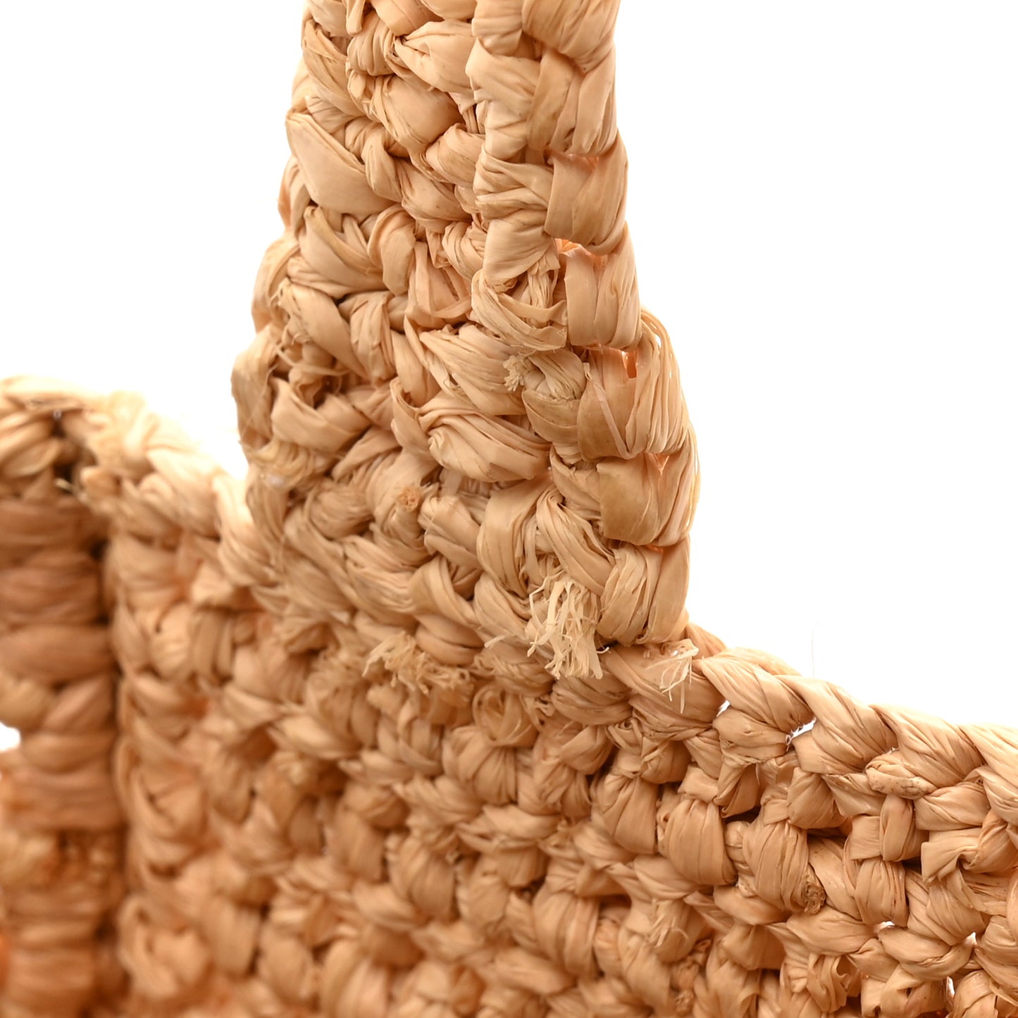 Raffia Calfskin Triomphe Cube Tote Natural Black