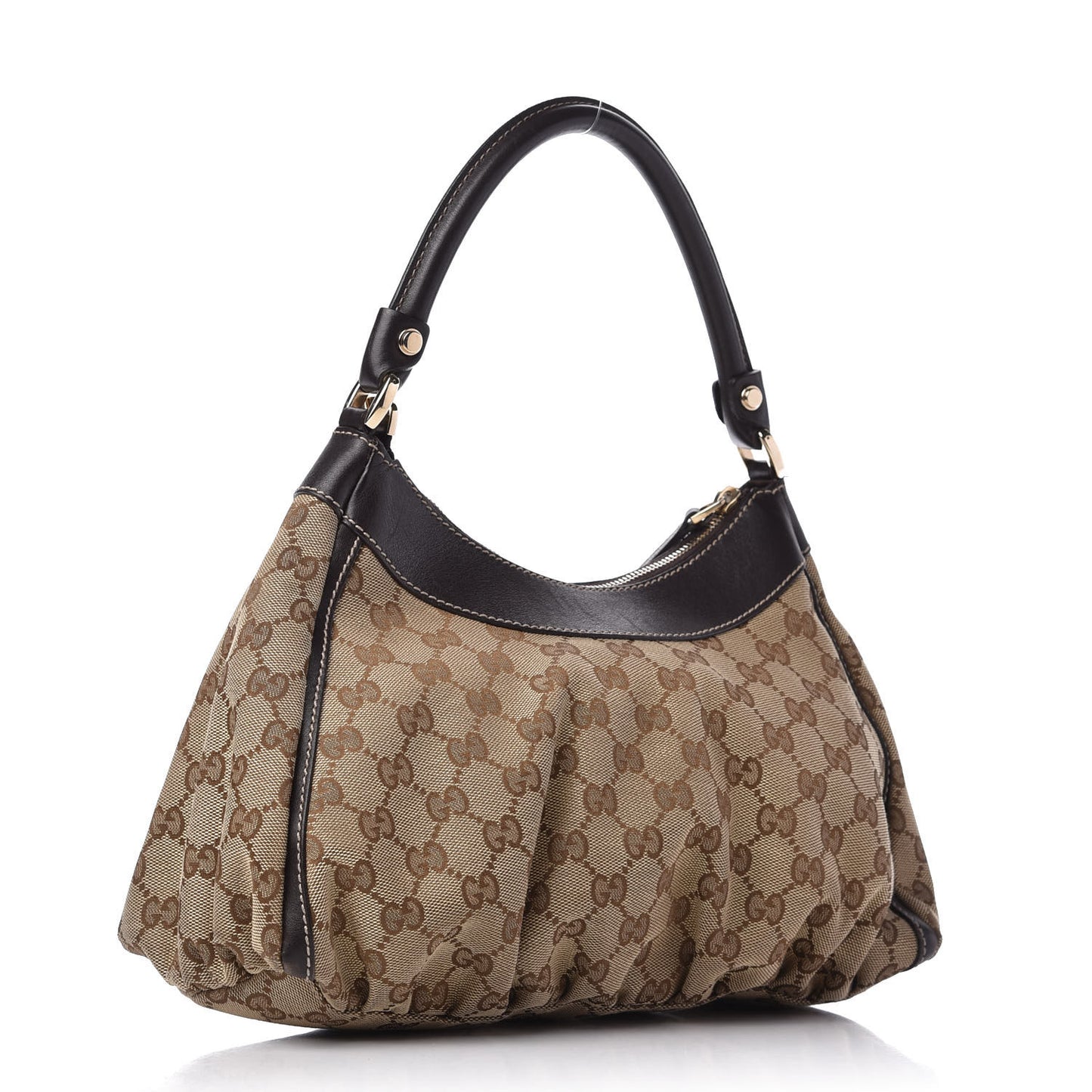 Monogram Medium D Gold Ring Hobo Dark Brown