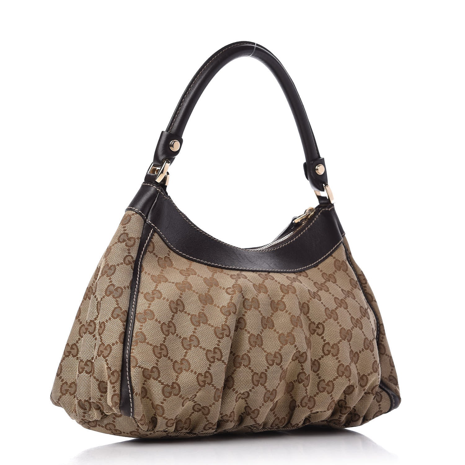 Gucci Monogram Medium D Gold Ring Hobo Dark Brown 3 of 10