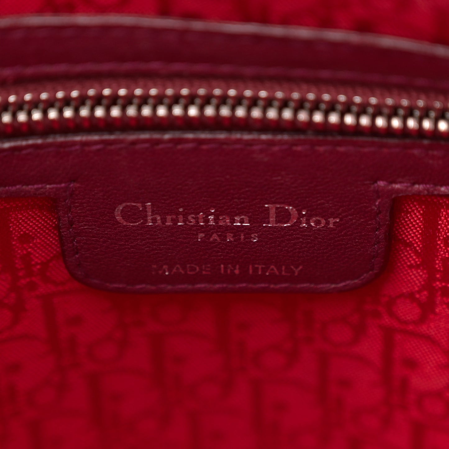 Lambskin Cannage Large Lady Dior Burgundy