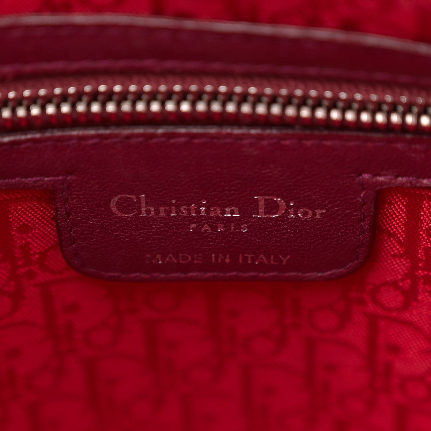 Christian Dior Lambskin Cannage Large Lady Dior Burgundy 6 of 15