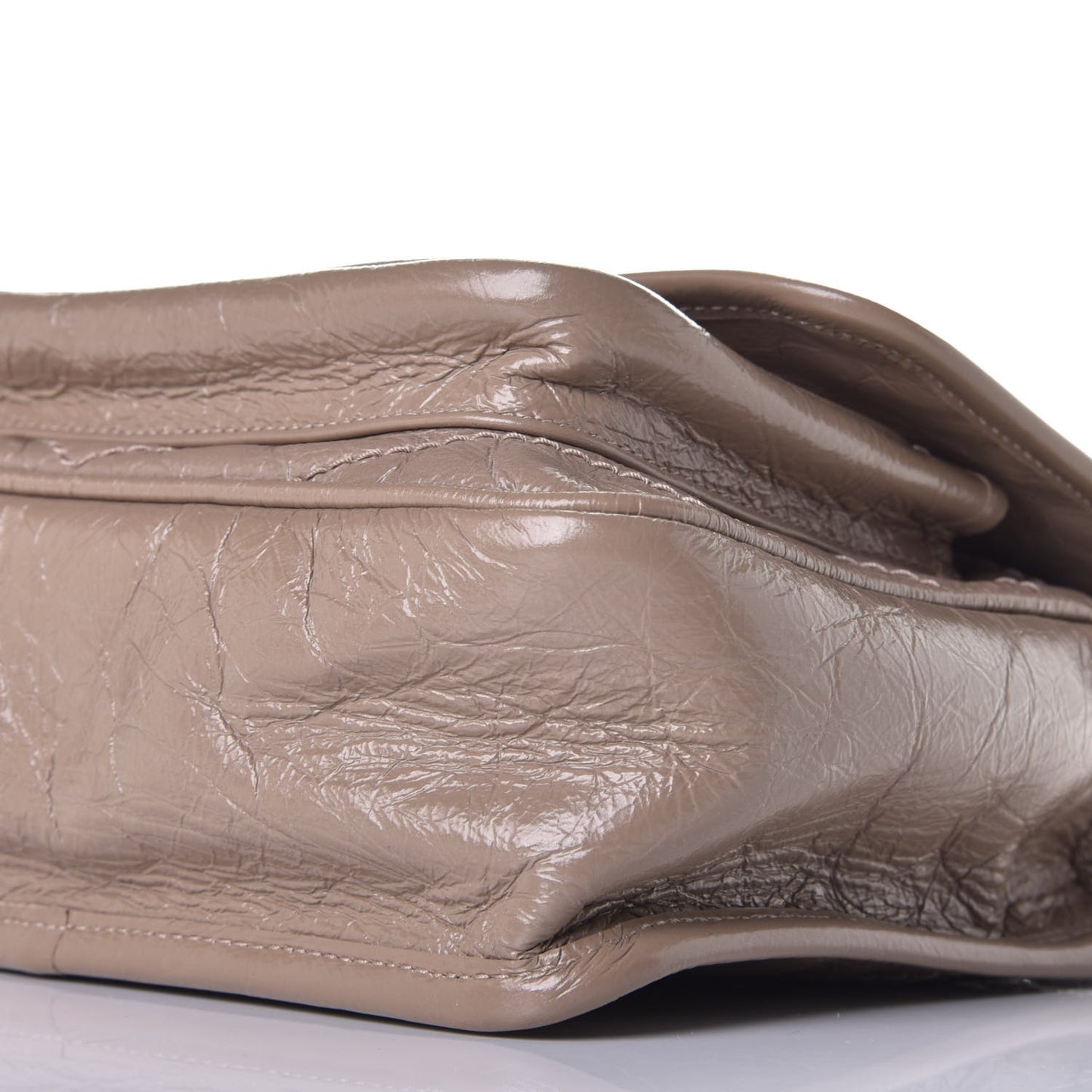 Crinkled Calfskin Matelasse Monogram Baby Niki Chain Satchel Light Taupe