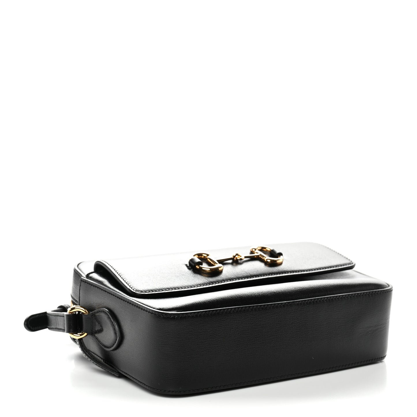 Textured Calfskin Small Horsebit 1955 Shoulder Bag Black