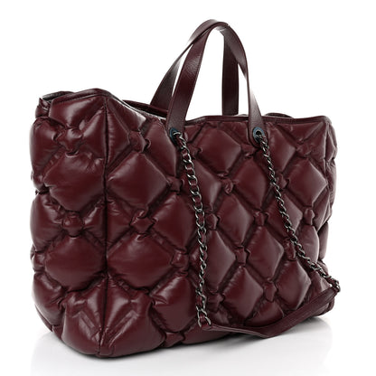 Chanel Calfskin Quilted Large Chesterfield Tote Burgundy 3 of 9