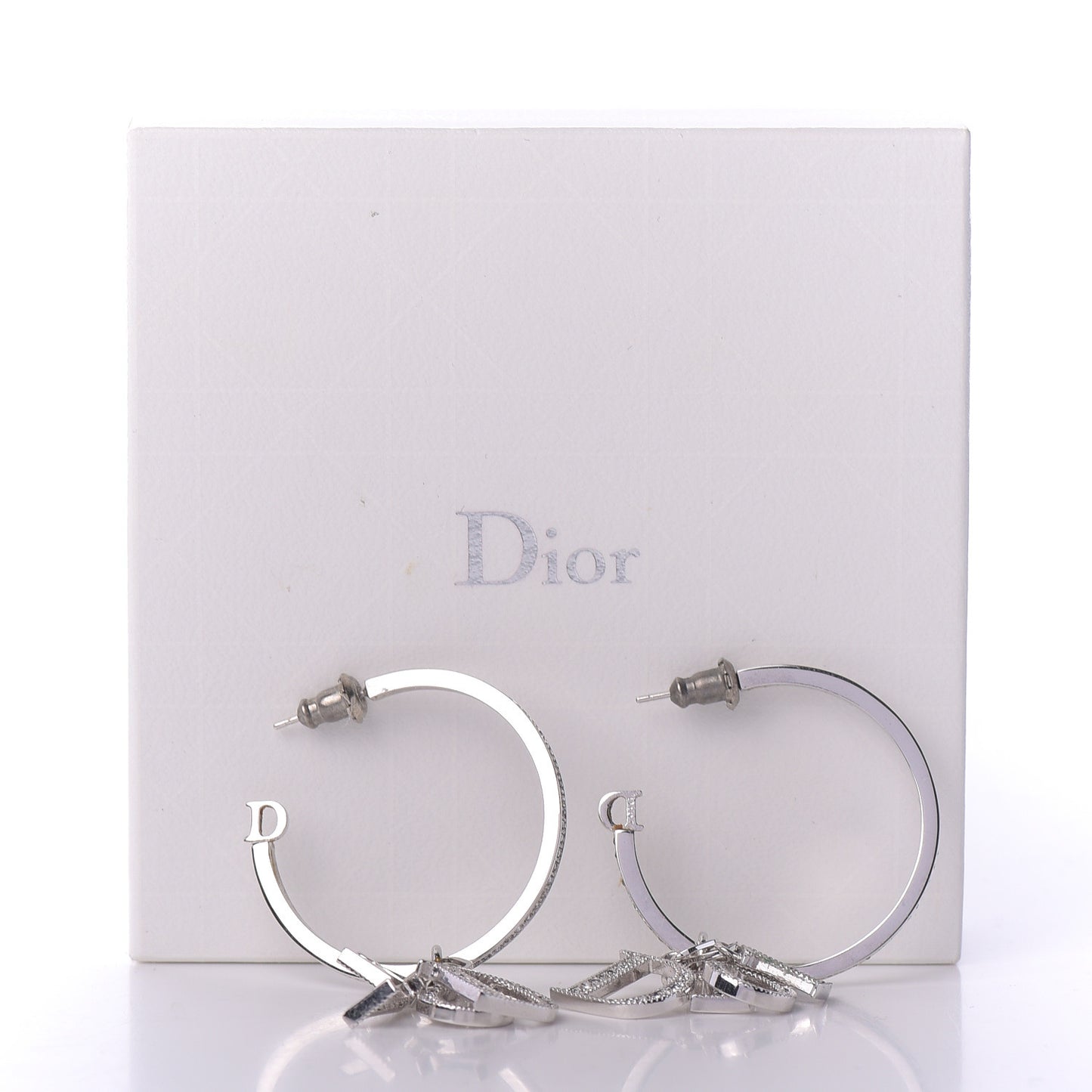 Crystal Hoop Earrings Silver