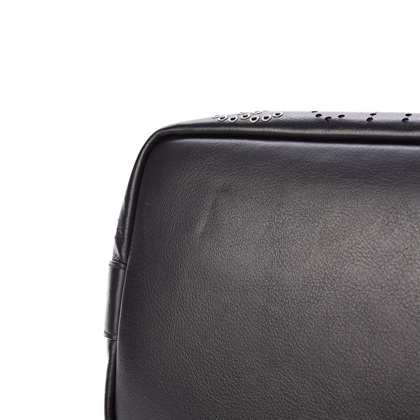 Calfskin Tweed Eyelet Large Shopping Tote Black
